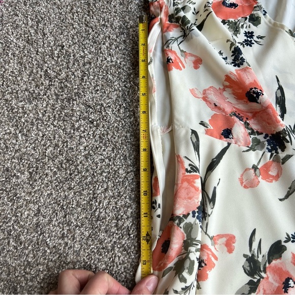 Abercrombie & Fitch White/Pink Floral Faux Wrap Mini Dress, Size Small - Picture 6 of 9